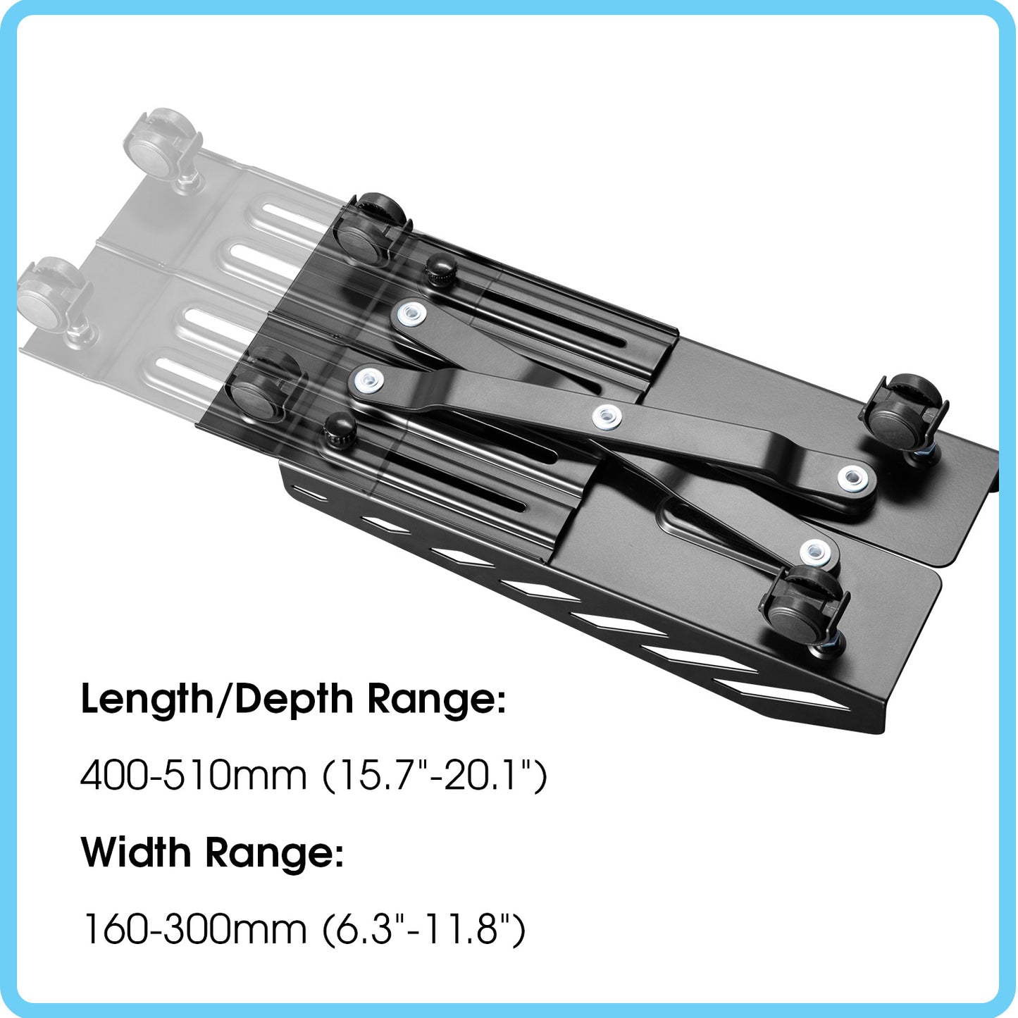 WheelBase 300mm Wide PC Trolley/CPU Holder Black