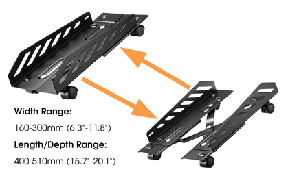 WheelBase 300mm Wide PC Trolley/CPU Holder Black