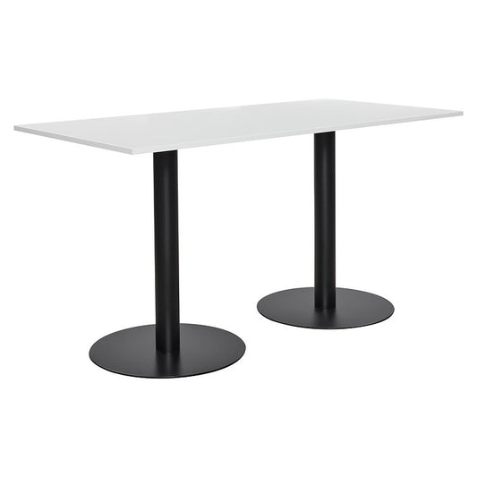 Value 1800mm Tall Rectangular Poseur Table White Top with Black Base