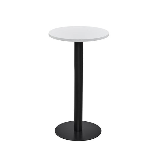 Value 1200mm Circular Tall Poseur Table White Top with Black Base