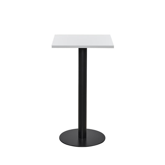 Value 600mm Square Tall Poseur Table White Top with Black Base