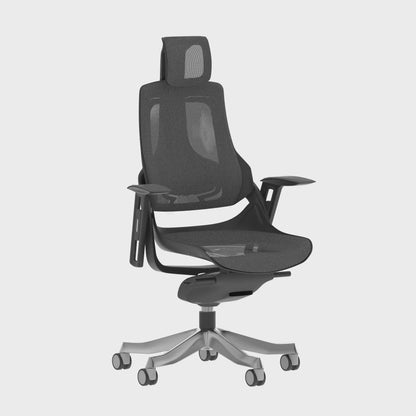 Zure High Back Executive Chair with Height Adjustable Arms & Headrest Charcoal