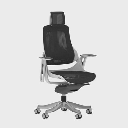 Zure High Back Executive Chair with Height Adjustable Arms & Headrest Charcoal