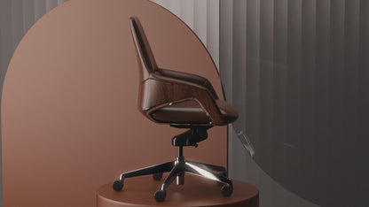 Olive High Back Executive PU Leather Office Chair with Fixed Arms Black