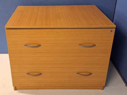 2 Drawer Desk High Side Filer Oak (used)