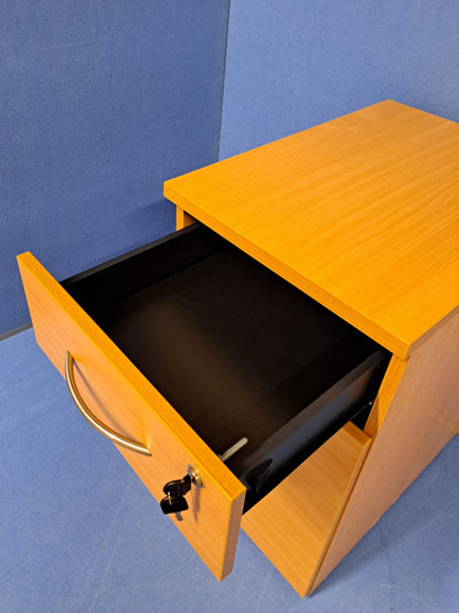 3 Drawer 600mm Desk High Pedestal Beech (used)