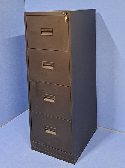 4 Drawer Steel Filing Cabinet Black (used)