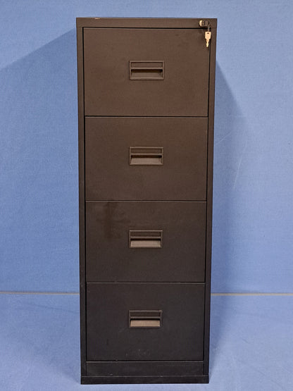 4 Drawer Steel Filing Cabinet Black (used)