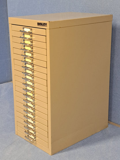 Bisley 20 Drawer Multidrawer Cabinet Grey (used)