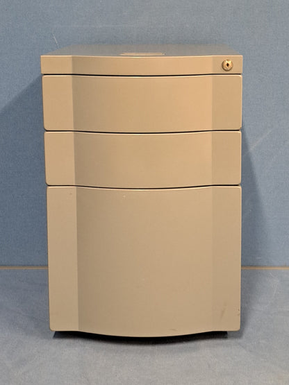 3 Drawer Metal Mobile Pedestal Grey (used)