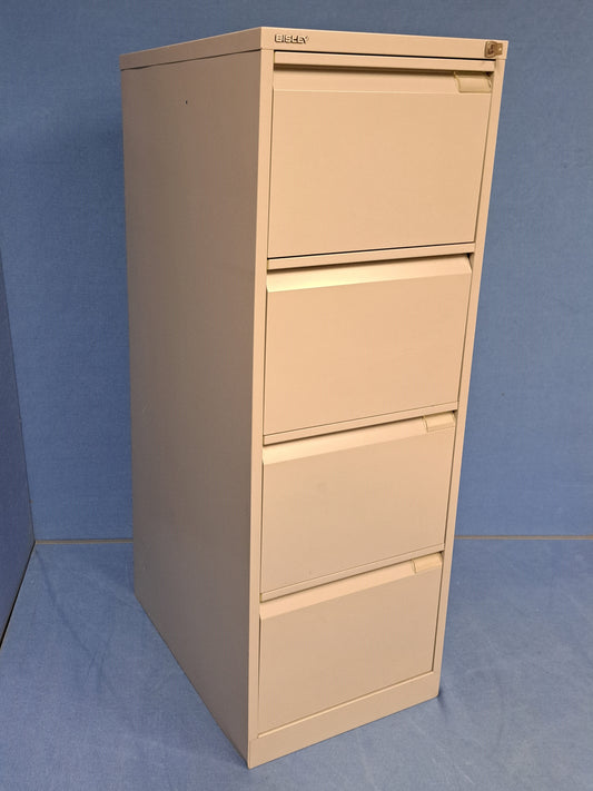Bisley 4 Drawer Steel Filing Cabinet Grey (used)
