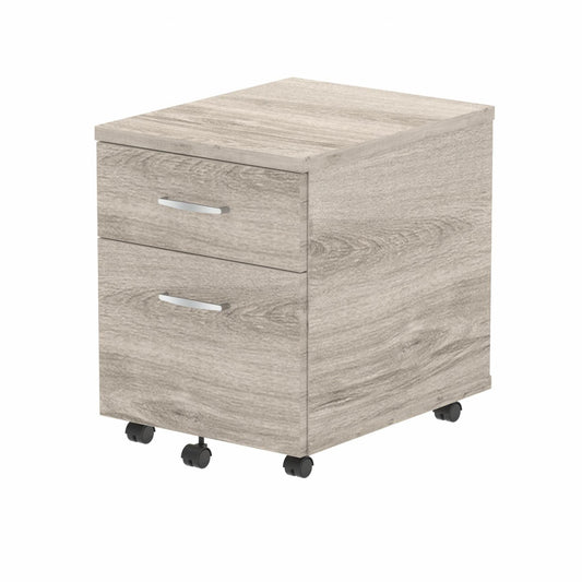 Impulse 2 Drawer Mobile Pedestal Grey Oak D.F.