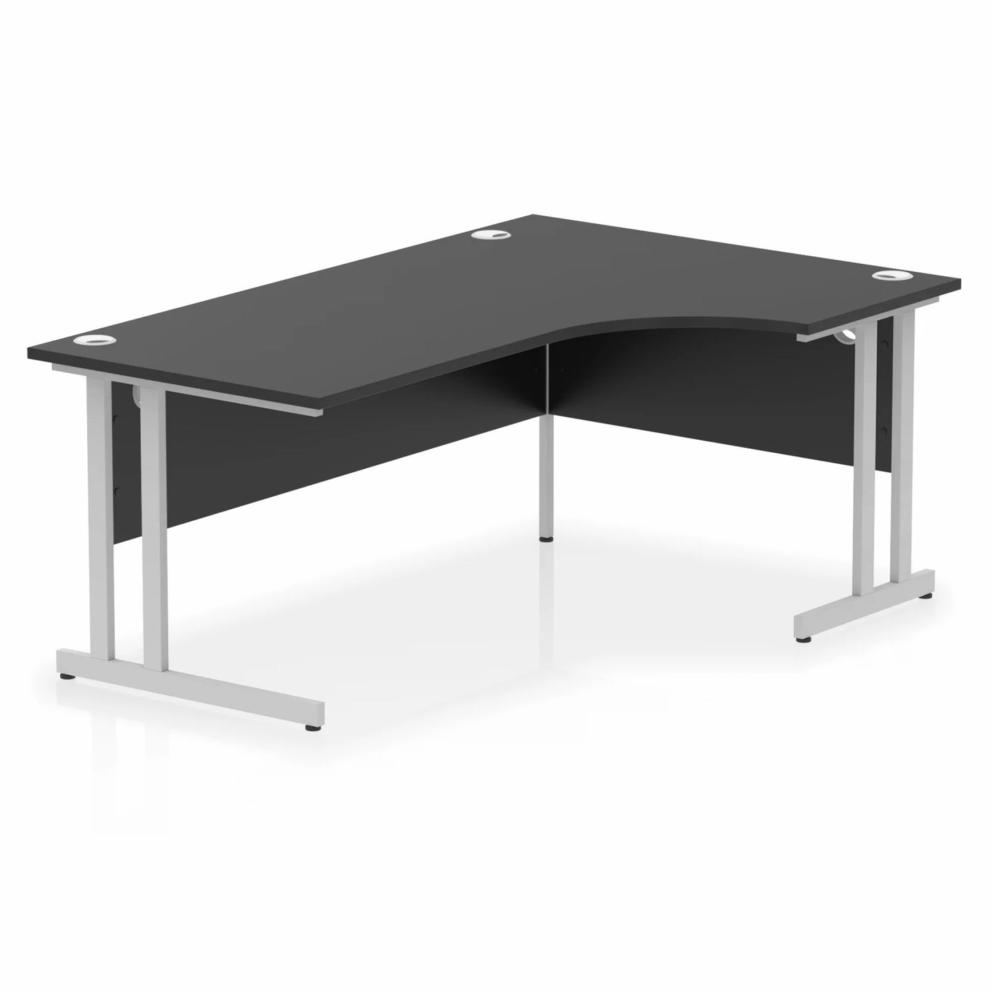 Beech L-shaped desk on a white background