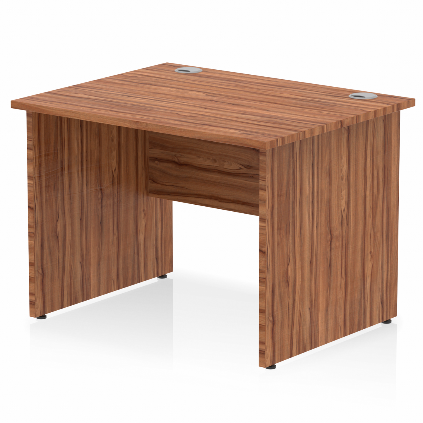 Impulse 1400mm Straight Desk with Wooden Panel Legs Walnut