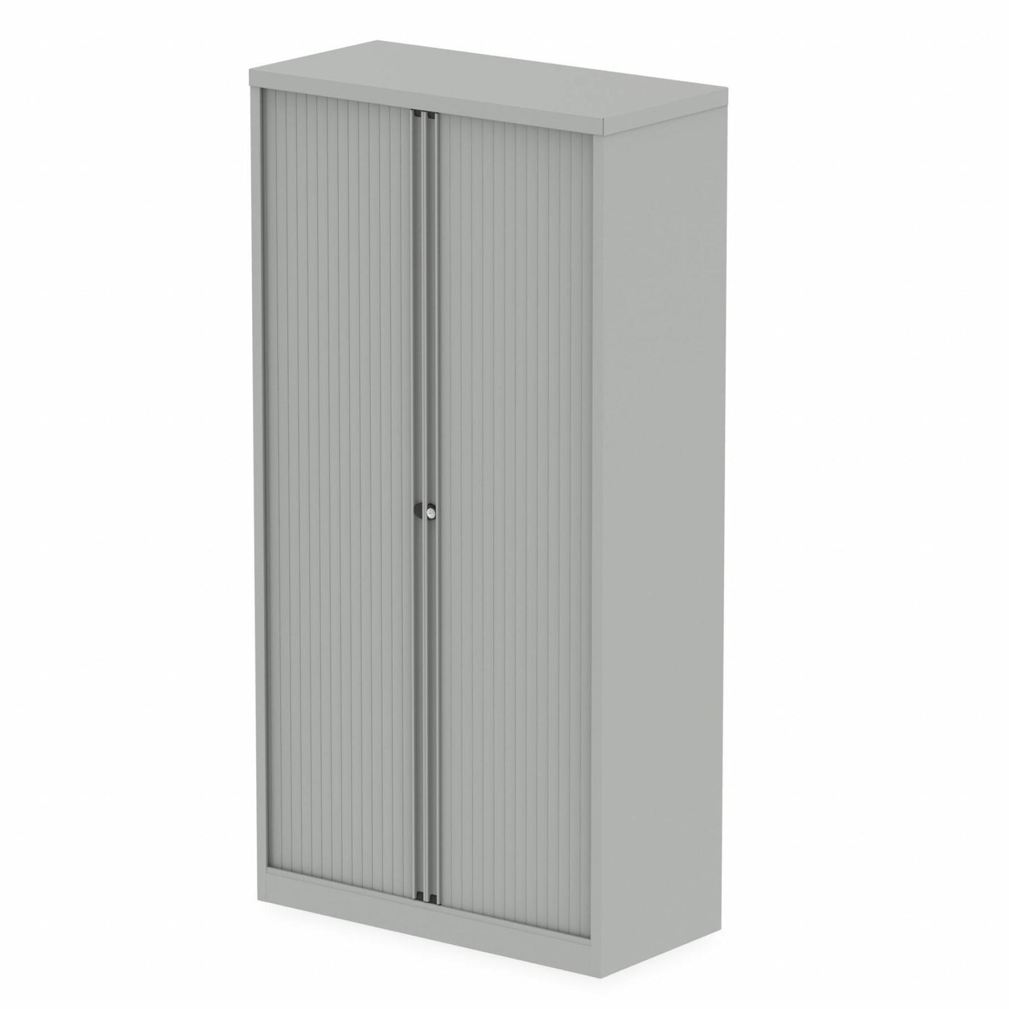 Qube by Bisley 1970mm High Tambour Cupboard Grey No Shelves