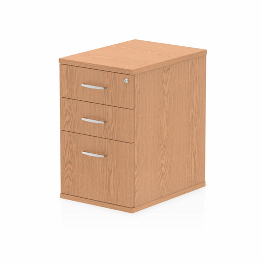 Impulse 3 Drawer 600mm Deep Desk High Pedestal Oak D.F.