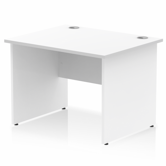 Impulse 1000mm Straight Desk with Wooden Panel Legs White Ref MI000392 OE