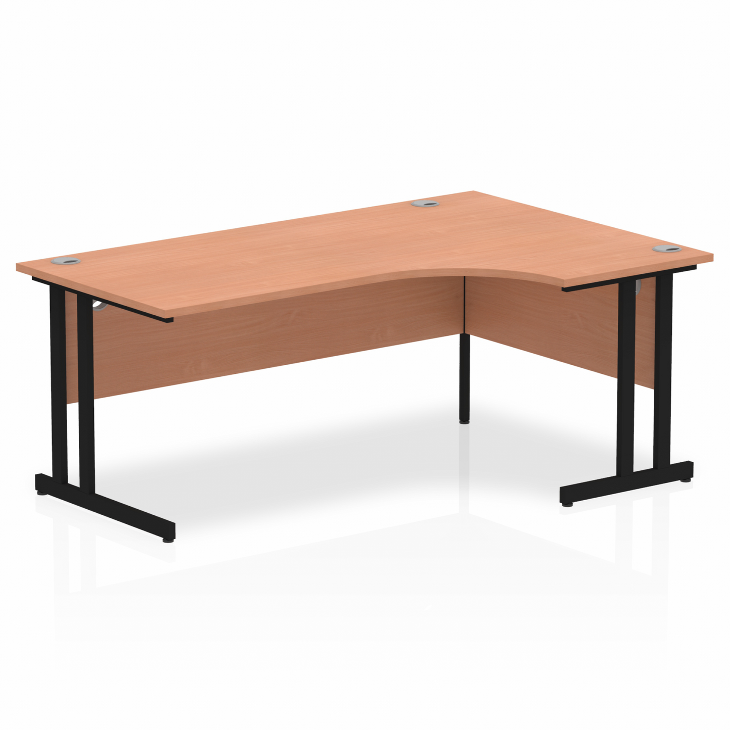 Impulse 1800mm Right Hand Curved Desk with Black Cantilever Legs Beech Ref MI003219 OE