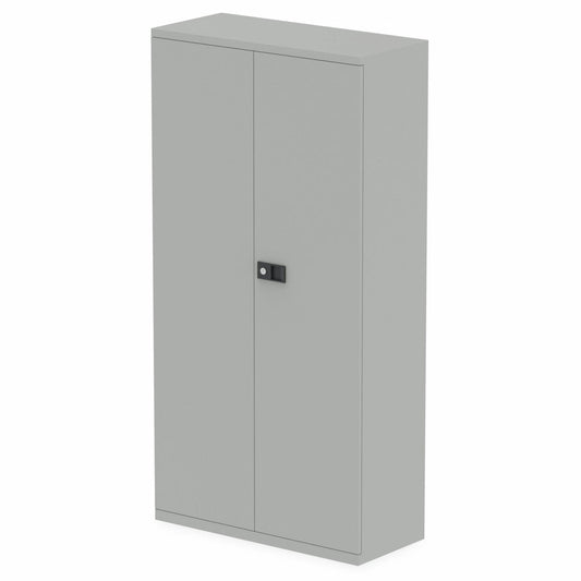 Qube by Bisley 1806mm High 2 Door Cupboard Grey with 3 Shelves D.F.