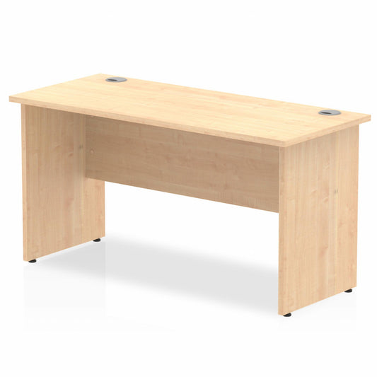 Impulse 1400x600mm Straight Desk Maple Top Wooden Panel Legs