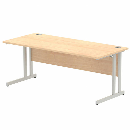 Impulse 1800mm Straight Desk with Silver Cantilever Legs Maple