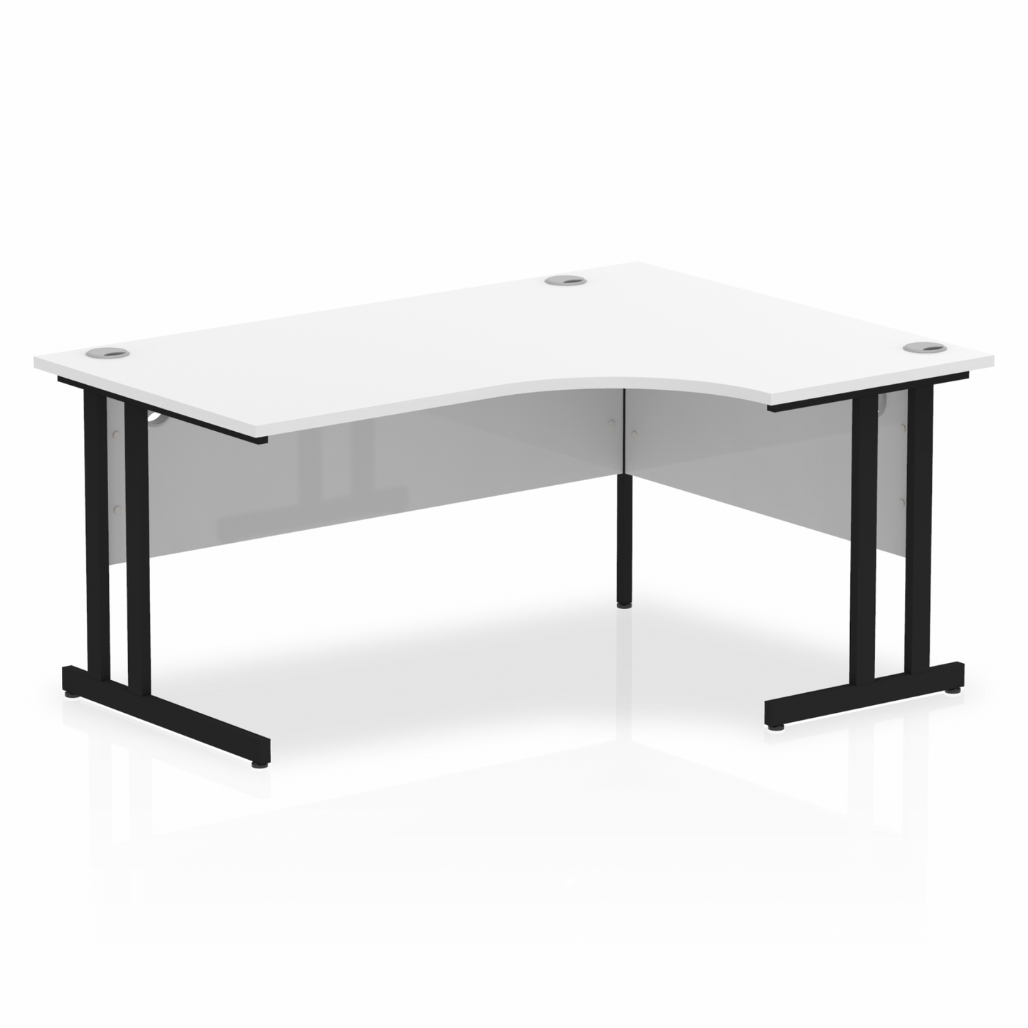 Impulse 1600mm Right Hand Curved Desk with Black Cantilever Legs White Ref MI003330 OE