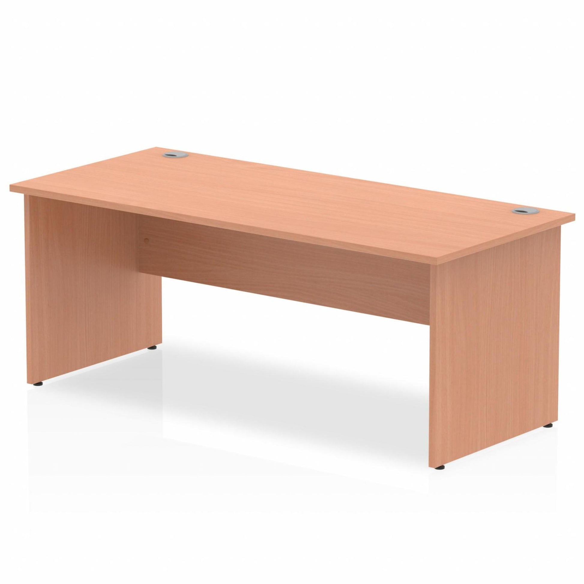 Beech straight desk on a white background