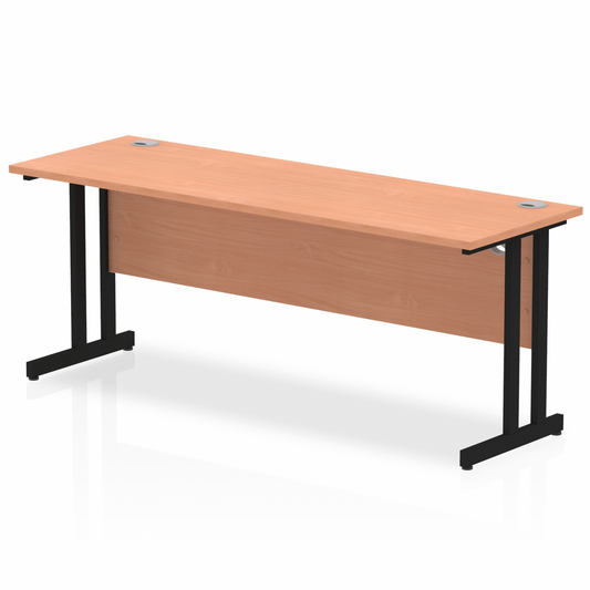 Impulse 1800x600mm Straight Desk Beech Top Black Cantilever Legs