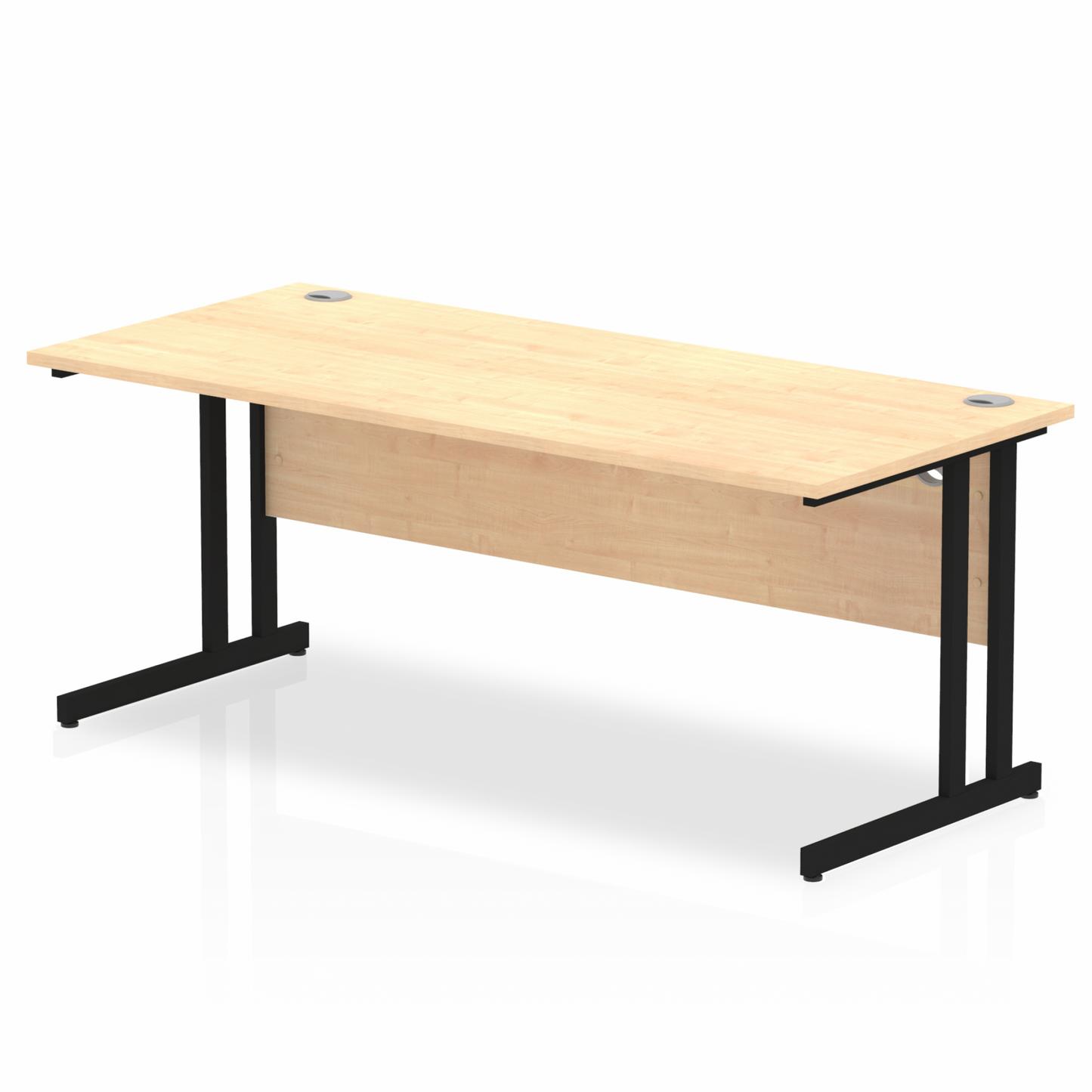 Impulse 1800mm Straight Desk with Black Cantilever Legs Maple