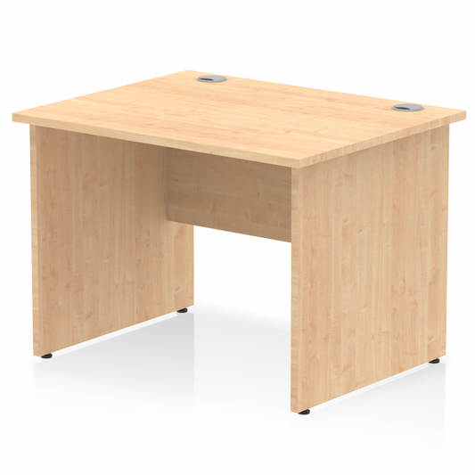 Impulse 1000mm Straight Desk with Wooden Panel Legs Maple Ref MI000436 OE