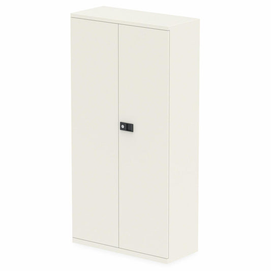 Qube by Bisley 1806mm High 2 Door Cupboard White with 3 Shelves