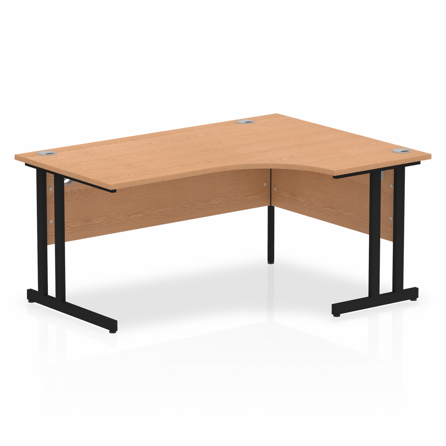 Impulse 1600mm Right Hand Curved Desk with Black Cantilever Legs Oak Ref MI003300 OE