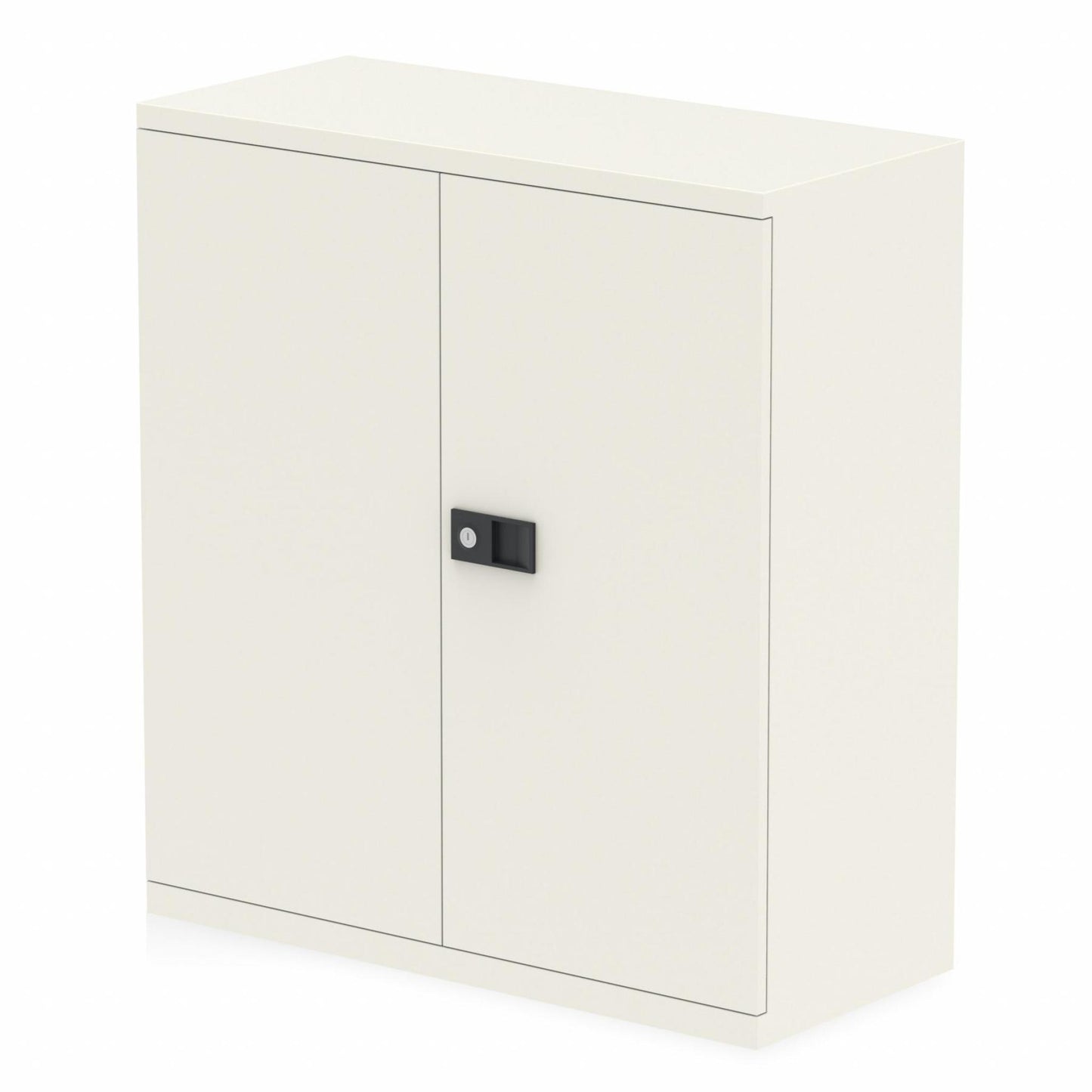 Qube by Bisley 1000mm High 2 Door Cupboard White with 1 Shelf