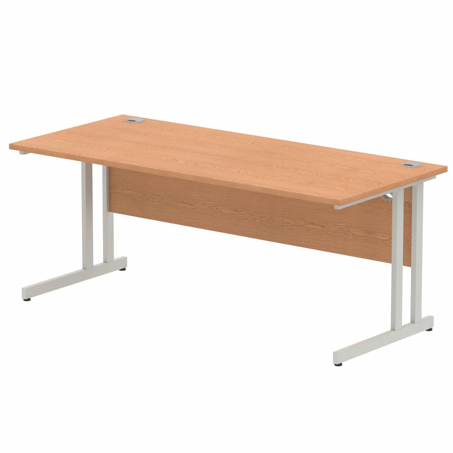 Impulse 1800x800mm Straight Desk, Oak Top with Silver Cantilever Legs