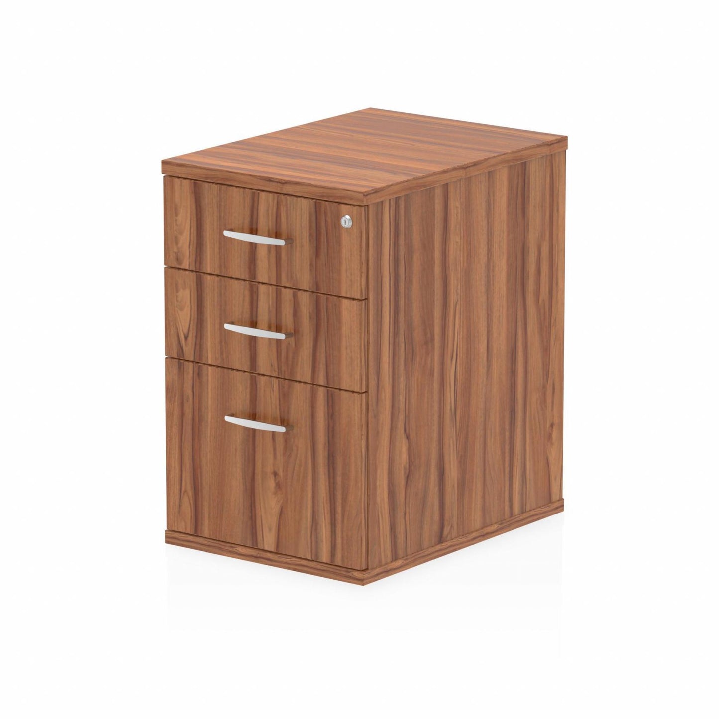 Impulse 3 Drawer 600mm Deep Desk High Pedestal Walnut