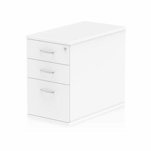 Impulse 3 Drawer 800mm Deep Desk High Pedestal White