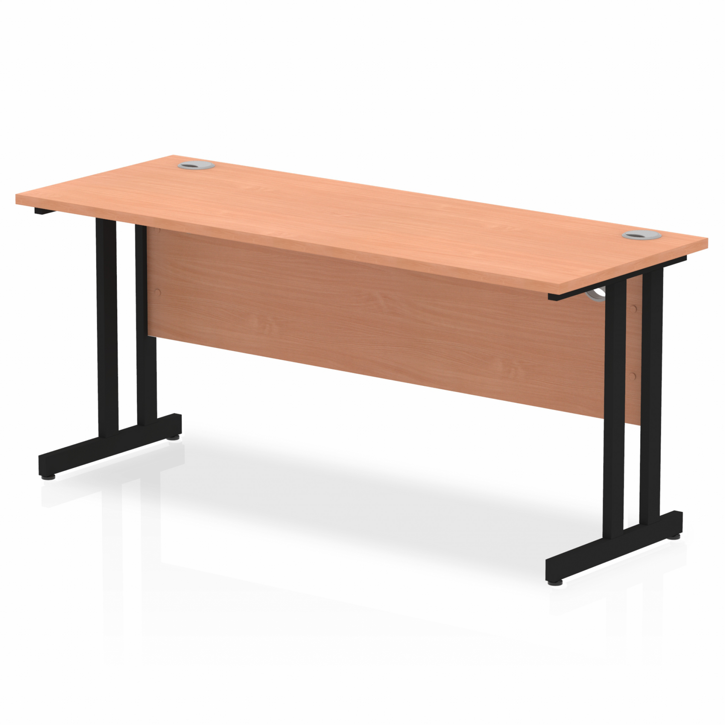 Impulse 1600x600mm Straight Desk Beech Top Black Cantilever Legs