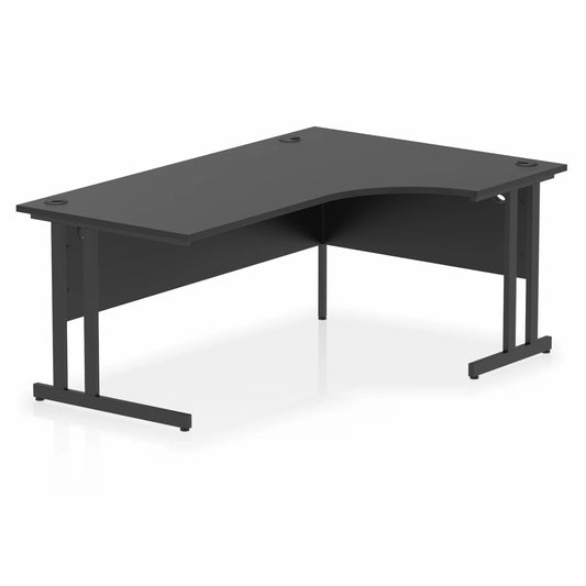 Beech L-shaped desk on a white background