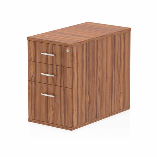 Impulse 3 Drawer 800mm Deep Desk High Pedestal Walnut