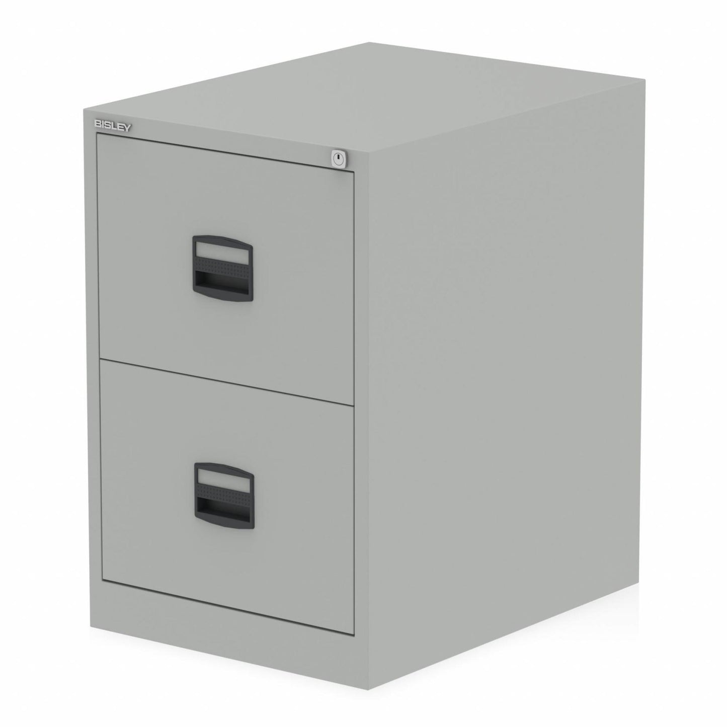 Qube by Bisley 2 Drawer Metal Filing Cabinet Grey D.F.