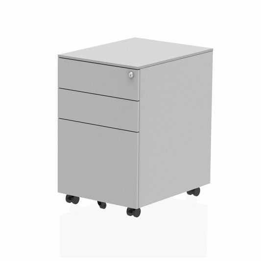 Impulse Steel Metal 3 Drawer Mobile Pedestal Silver