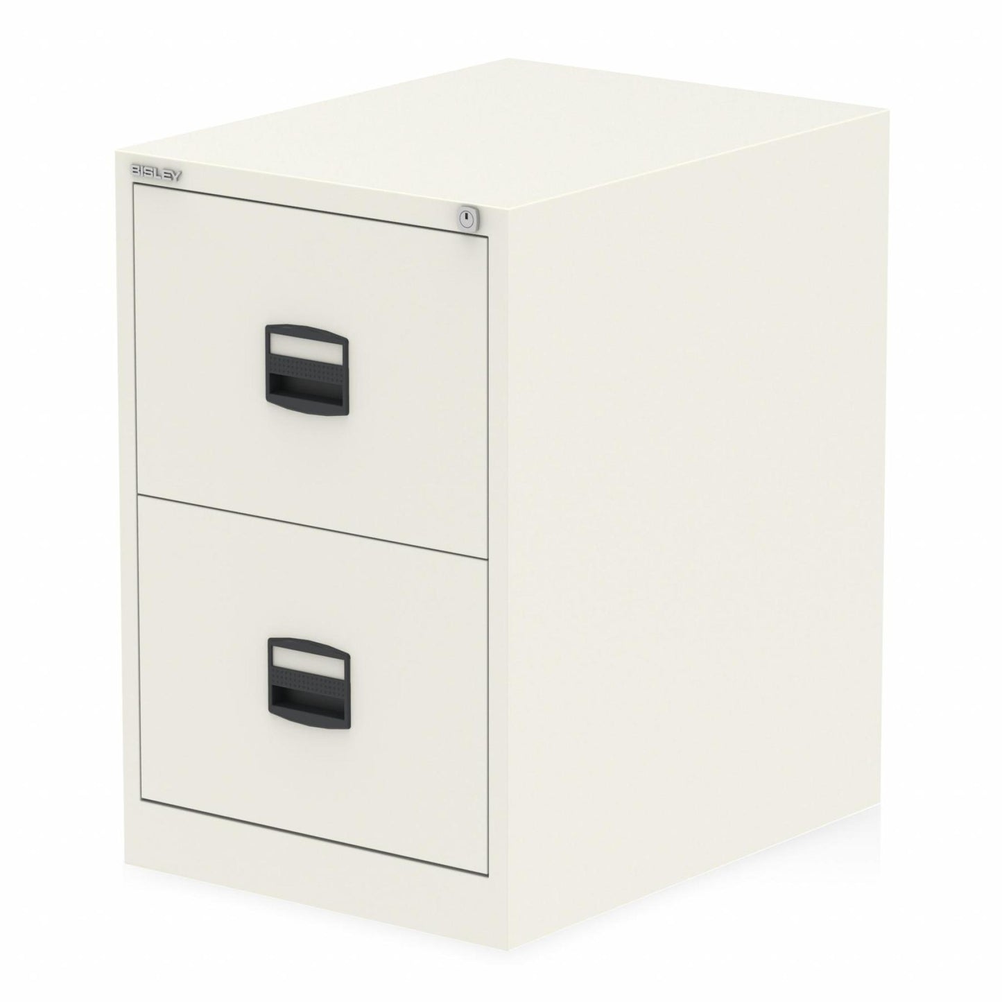 Qube by Bisley 2 Drawer Metal Filing Cabinet White D.F.