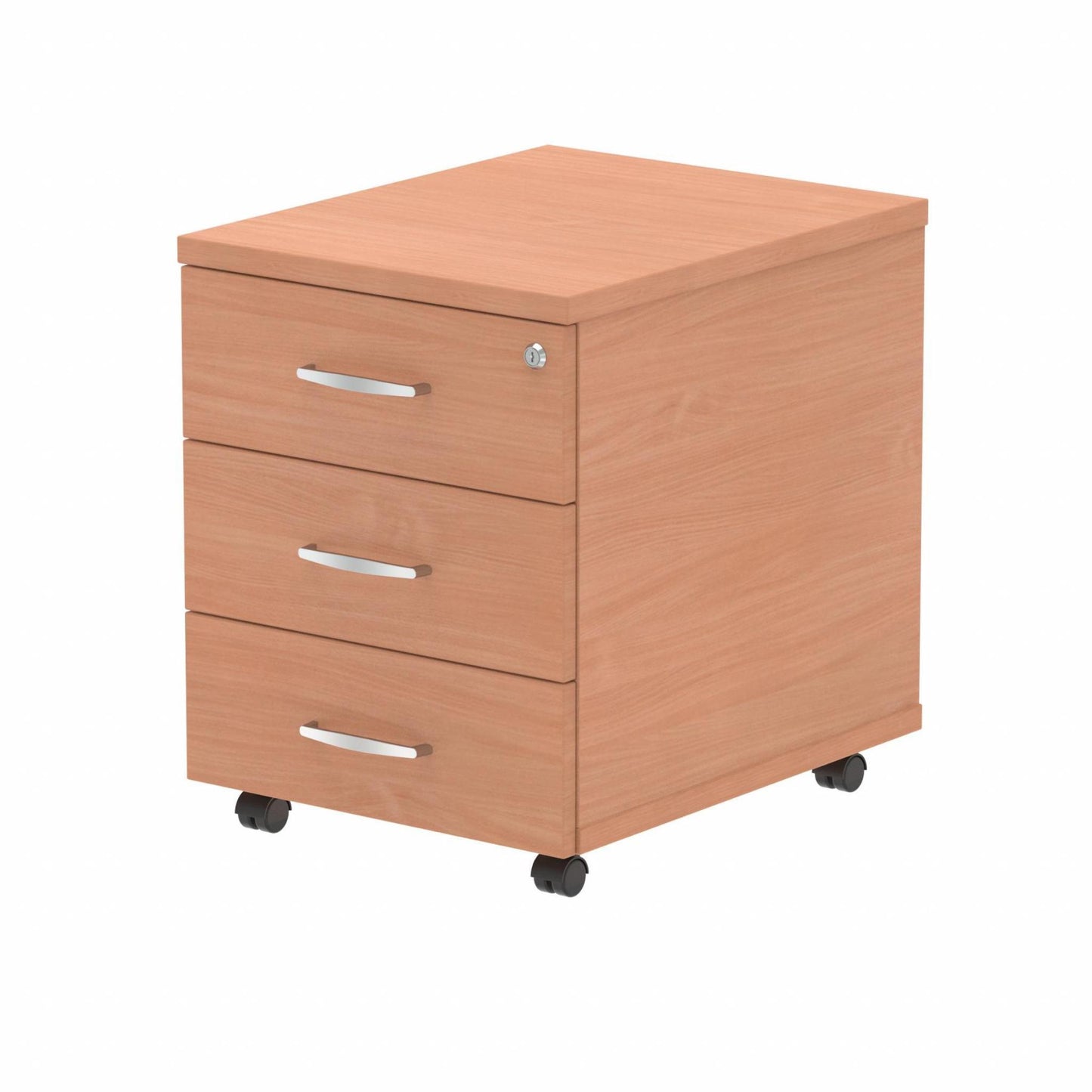 Wooden mobile pedestal on a white background