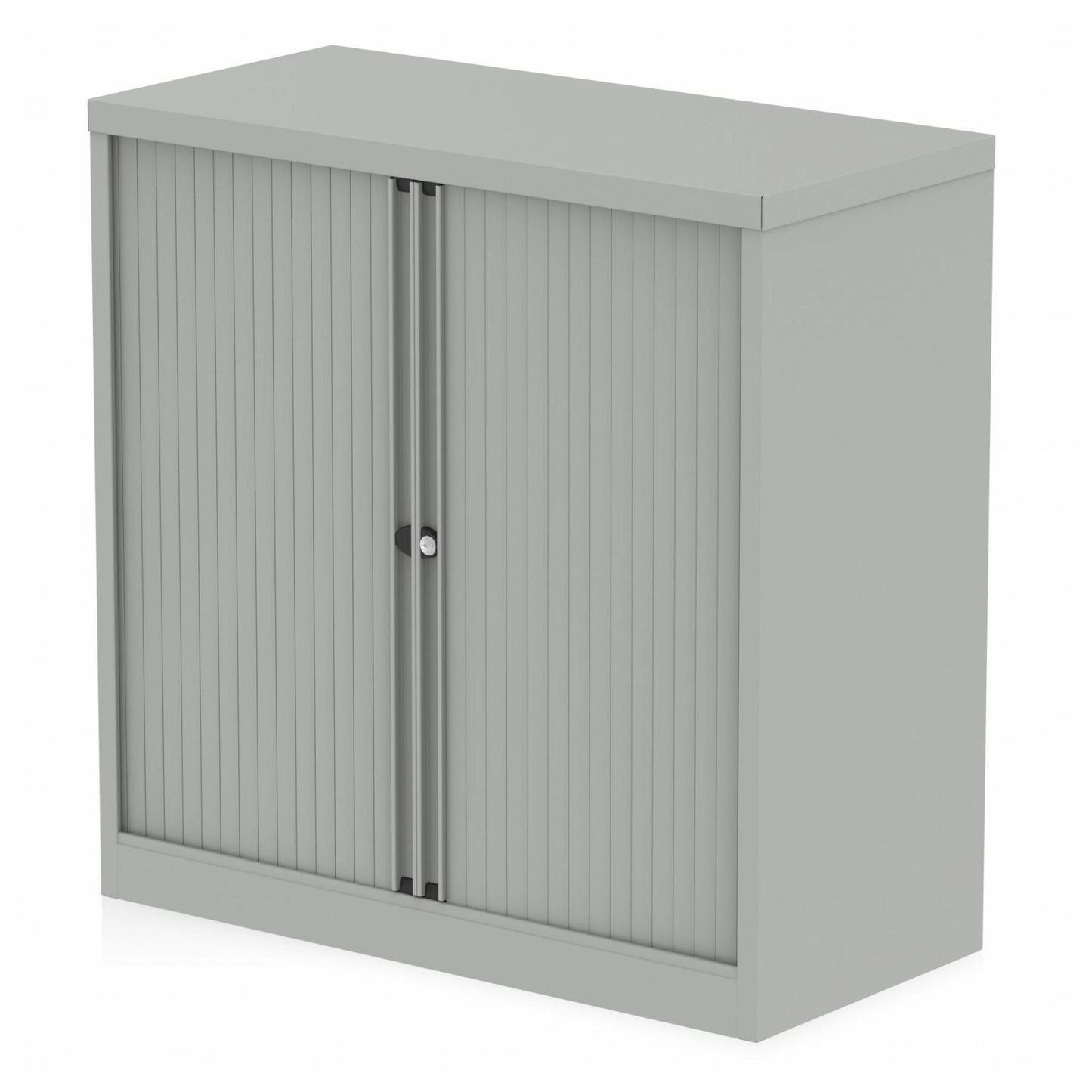 Qube by Bisley 1000mm High Tambour Cupboard Grey No Shelves D.F.