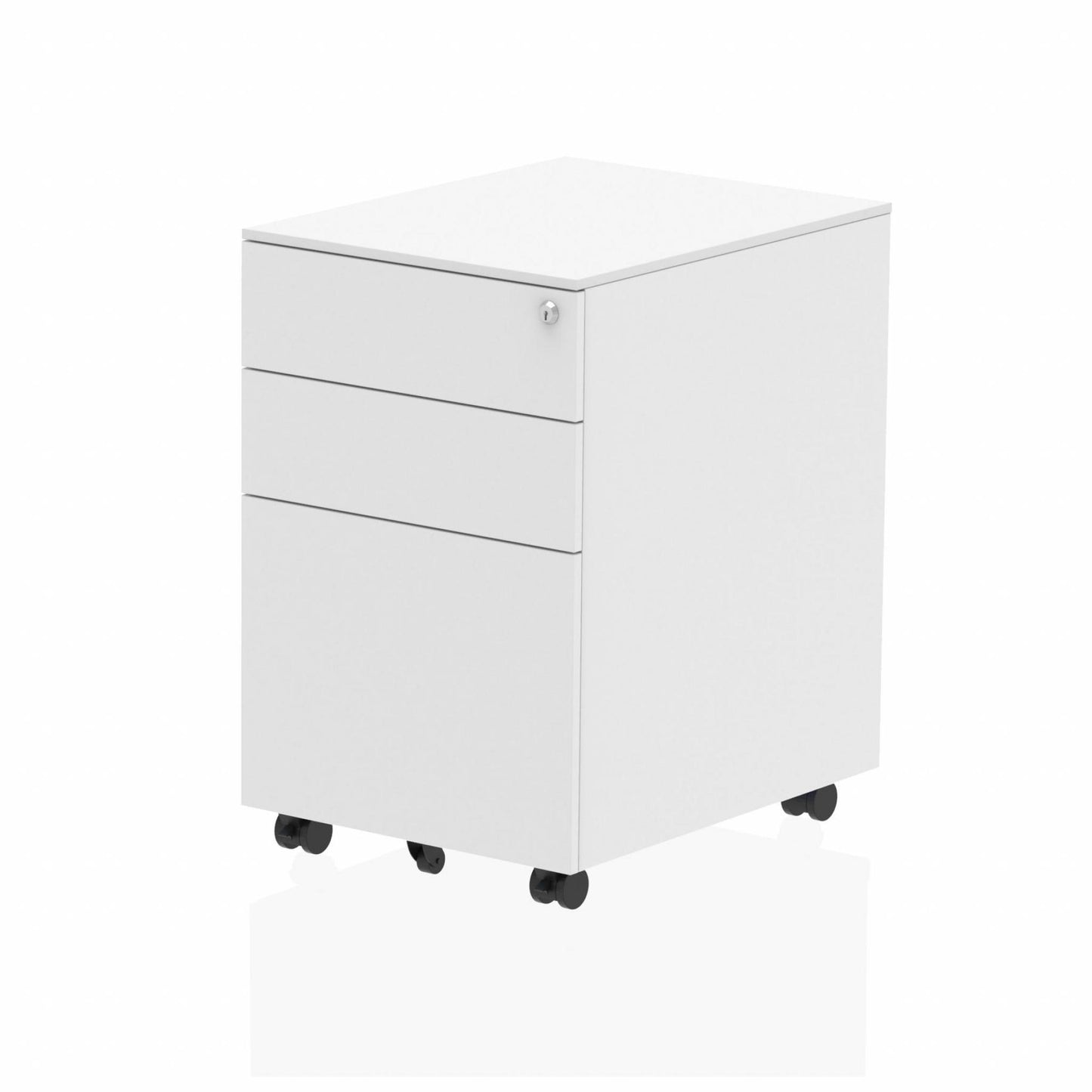 Impulse Steel Metal 3 Drawer Mobile Pedestal White