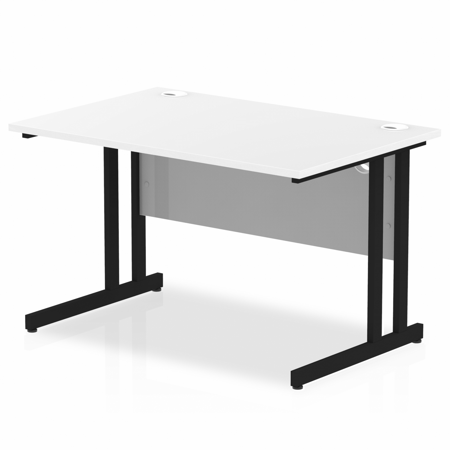 Impulse 1200mm Straight Desk with Black Cantilever Legs White