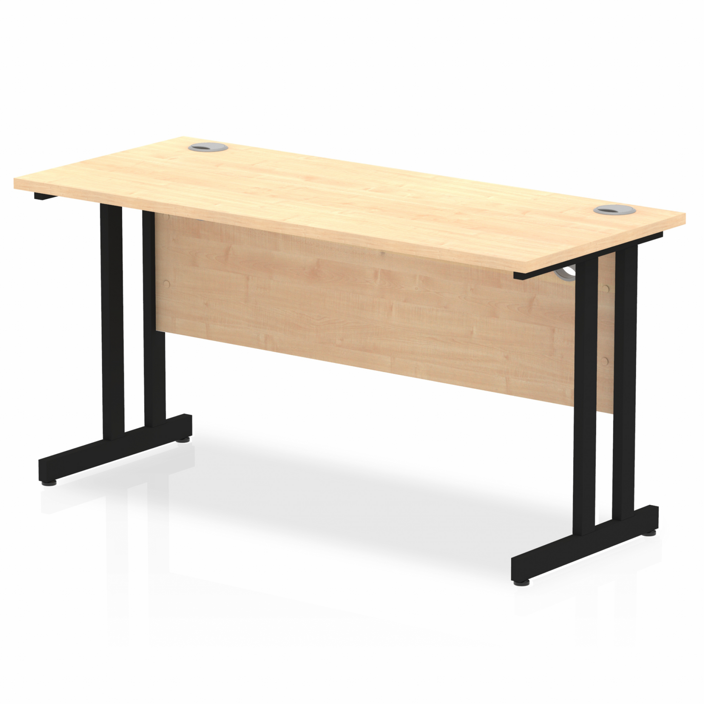 Impulse 1200x600mm Straight Desk Maple Top Black Cantilever Legs