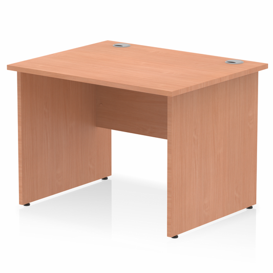 Impulse 1000mm Straight Desk with Wooden Panel Legs Beech Ref MI000370 OE