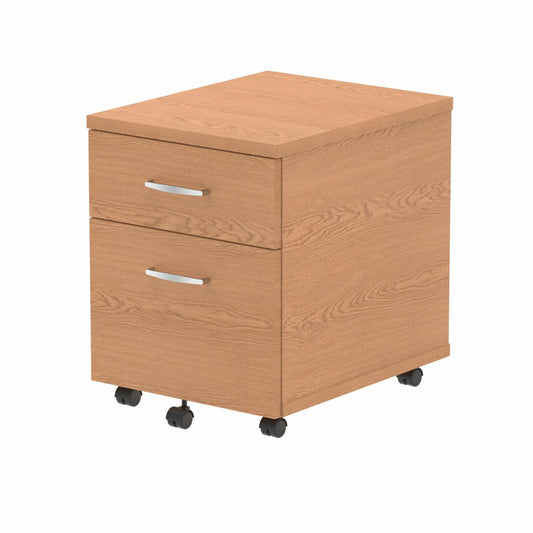 Impulse 2 Drawer Mobile Pedestal Oak