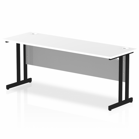 Impulse 1800x600mm Straight Desk Black Top Black Cantilever Legs